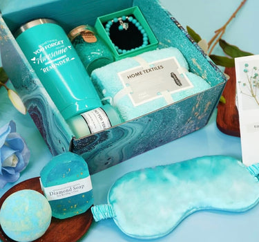 Luxuriöses Wellness Geschenkset-Meeresblau