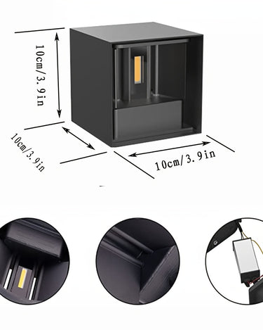 Quadratische LED-Außenwandleuchte