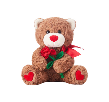 Kuscheliger Teddybär mit Herz & Schleife