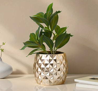 Goldener Ananas Keramik-Blumentopf